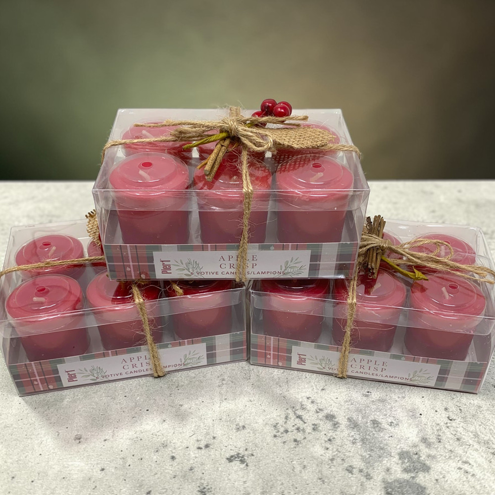 Lot 18 x Original Vintage Pier 1 Imports Apple Crisp Votive Candles New Boxed